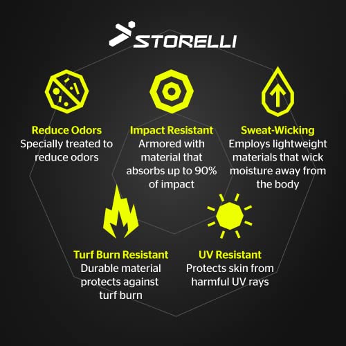 Storelli سلايدر تأثير BodyShield للجنسين من Storelli، حماية عالية التأثير، مقاومة للعرق، مقاومة للأشعة فوق البنفسجية، شورتات رياضية داخلية لكرة القدم والرياضات الثقيلة | أبيض | صغير - Image 3