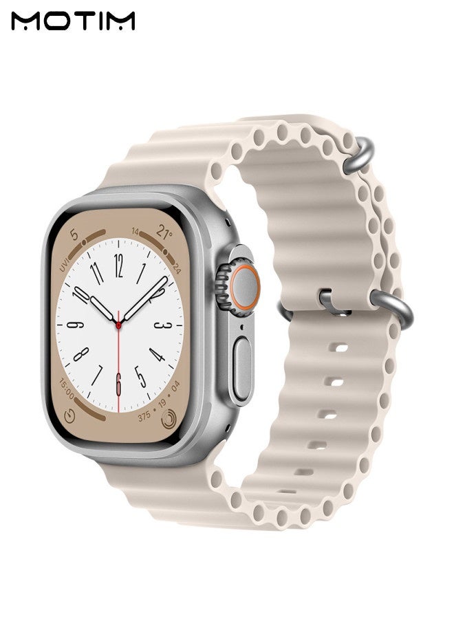 Motim 2 Pack Silicone Strap Compatible with Apple Watch 11/10/9/8/7/6/5/4/3/2/SE/Ultra, 42mm 41mm 40mm 38mm, Adjustable Sport Replacement Strap - Image 3