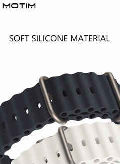 Motim 2 Pack Silicone Ocean Band for Apple Watch Band 41mm 40mm 38mm, Adjustable Loop Band with Metal Buckle, Replacement Sport Strap for iWatch Series 10/9/8/Ultra/7/SE/6/5/4/3/2/8  - Image 4