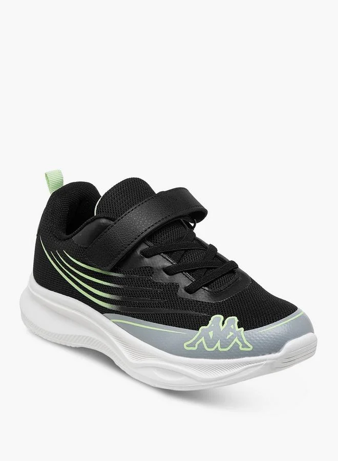 Kappa Boys Logo Print Hook and Loop Sports Shoes