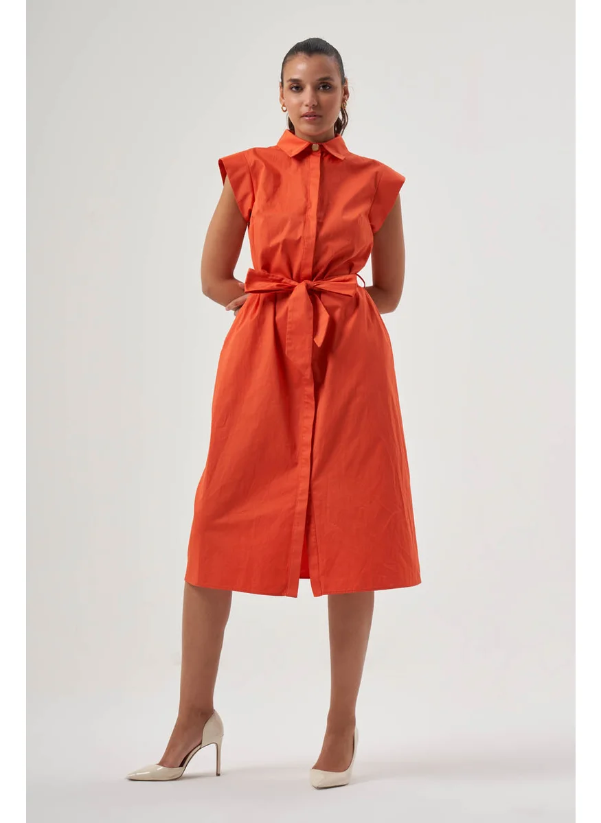 MIZALLE FOLDED SLEEVE DRESS