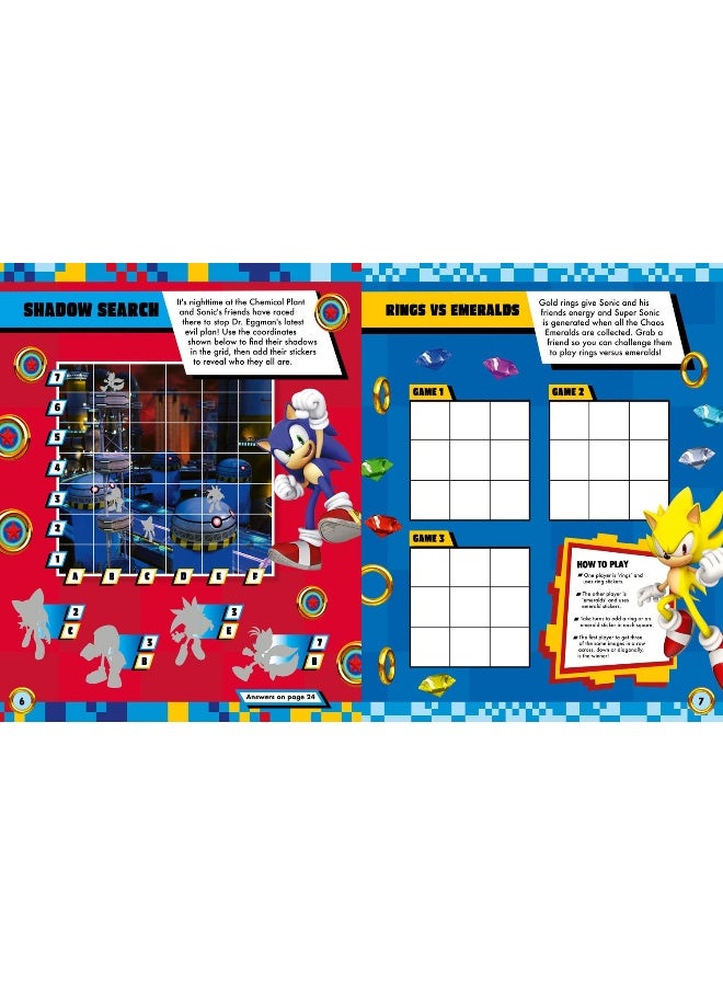 Sonic the Hedgehog Sticker Activities Book: Sticker-Filled Puzzles and Activities Perfect For All Sonic Fans. It Includes 6 Pages of Stickers. - Image 3