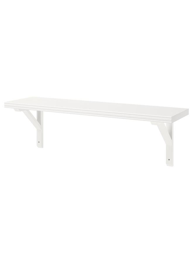 Zaboon Wall shelf, white/white stained aspen, 80x20 cm - Image 1