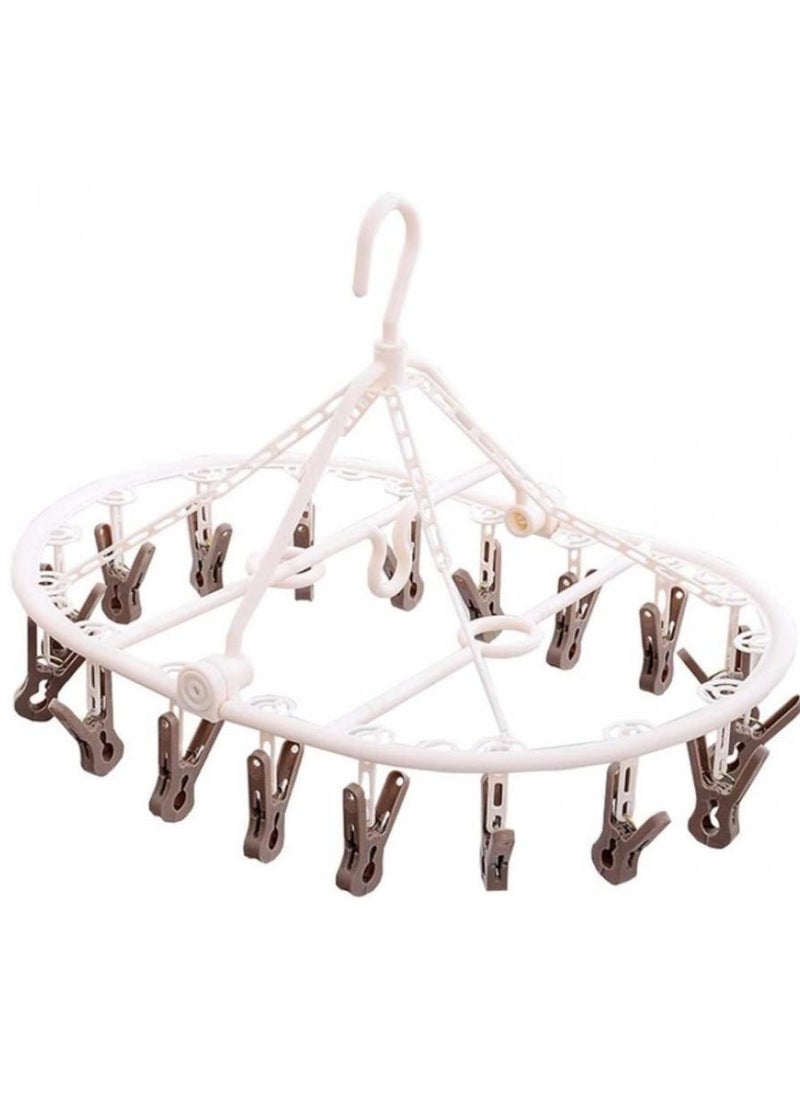AIWANTO Hanging Drying Rack 18 Clips Folding Plastic Clip and Drip Hanger  - Image 1