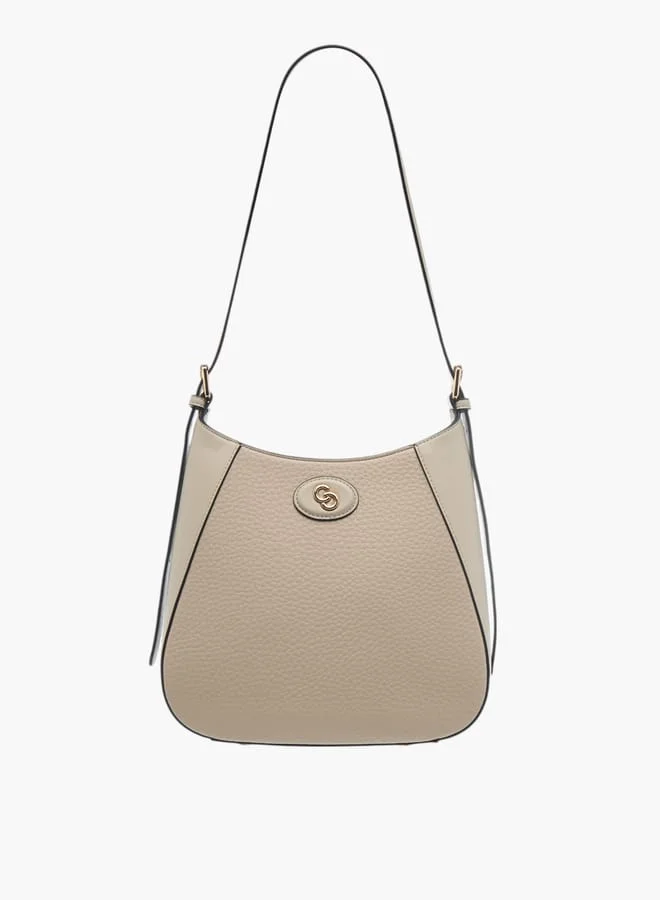 Celeste Womens Textured Shoulder Bag With Adjustable Strap And Zip Closure
