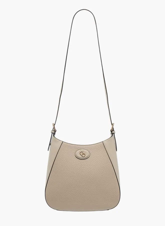 Celeste Womens Textured Shoulder Bag With Adjustable Strap And Zip Closure