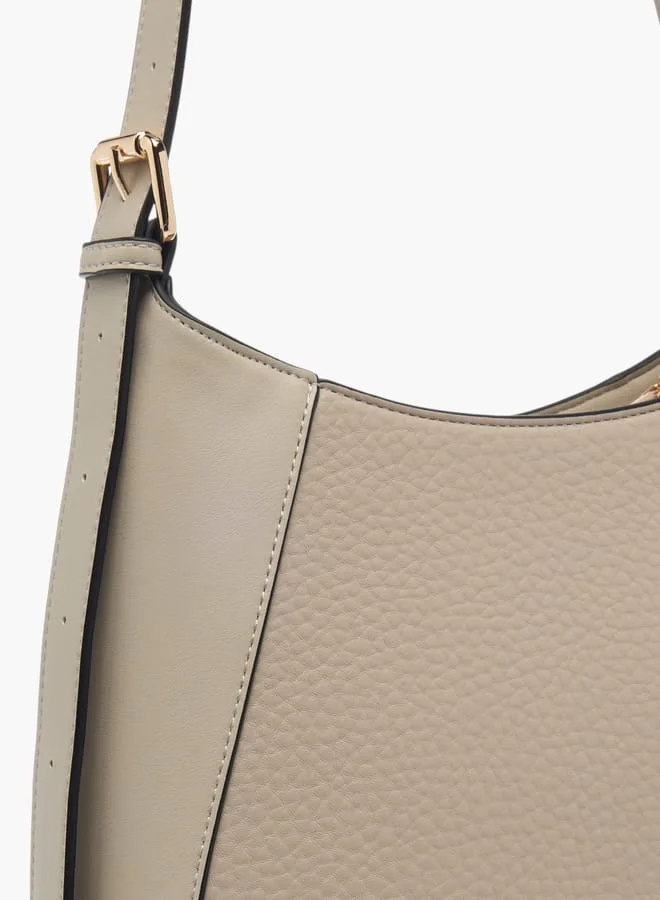 Celeste Womens Textured Shoulder Bag With Adjustable Strap And Zip Closure