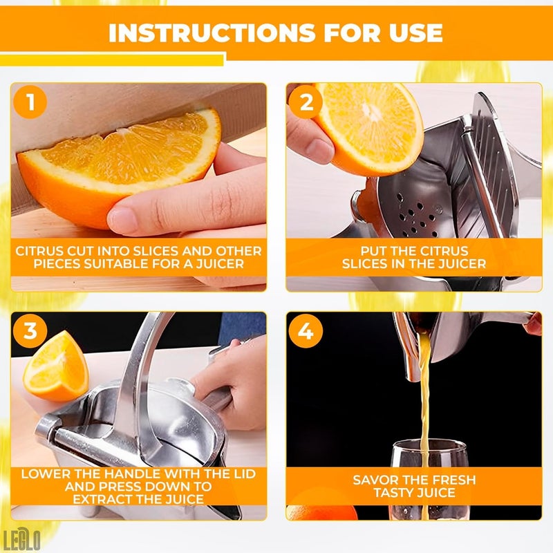 Zipron Hand Juicer Squeezer Aluminum Manual Hand Press Juicer Comfortable Ergonomic Grip for Efficient Juice Extraction of Pomegranates Citrus and other Fruits Durable Compact Easy to Use and Clean - Image 5