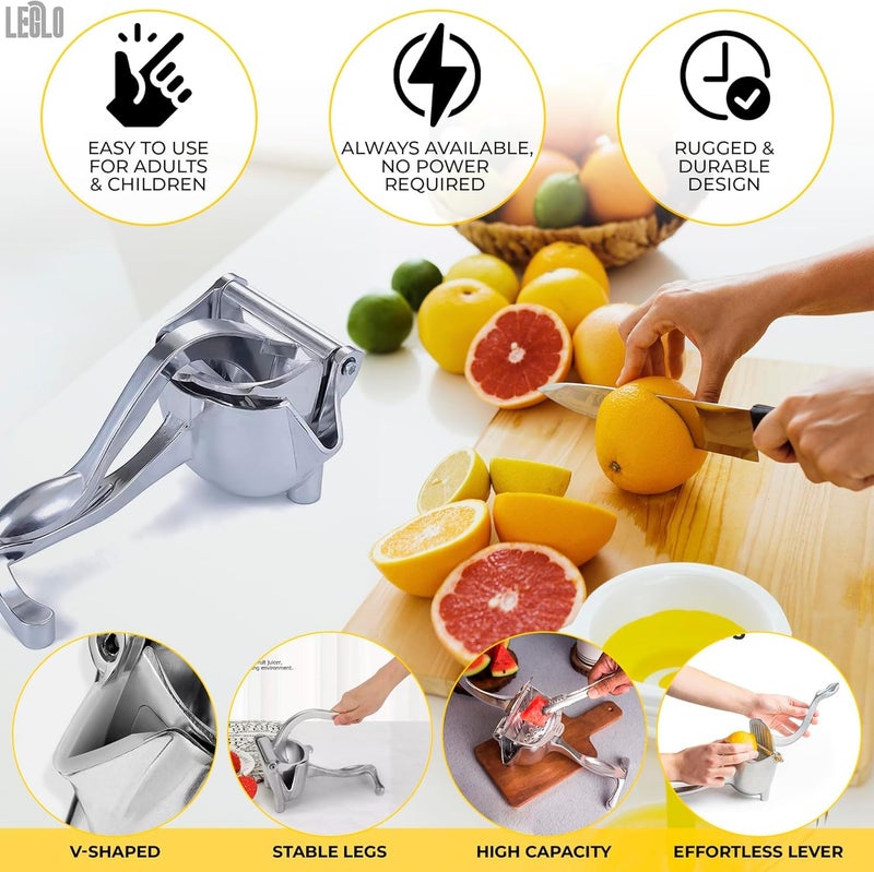 Zipron Hand Juicer Squeezer Aluminum Manual Hand Press Juicer Comfortable Ergonomic Grip for Efficient Juice Extraction of Pomegranates Citrus and other Fruits Durable Compact Easy to Use and Clean - Image 4