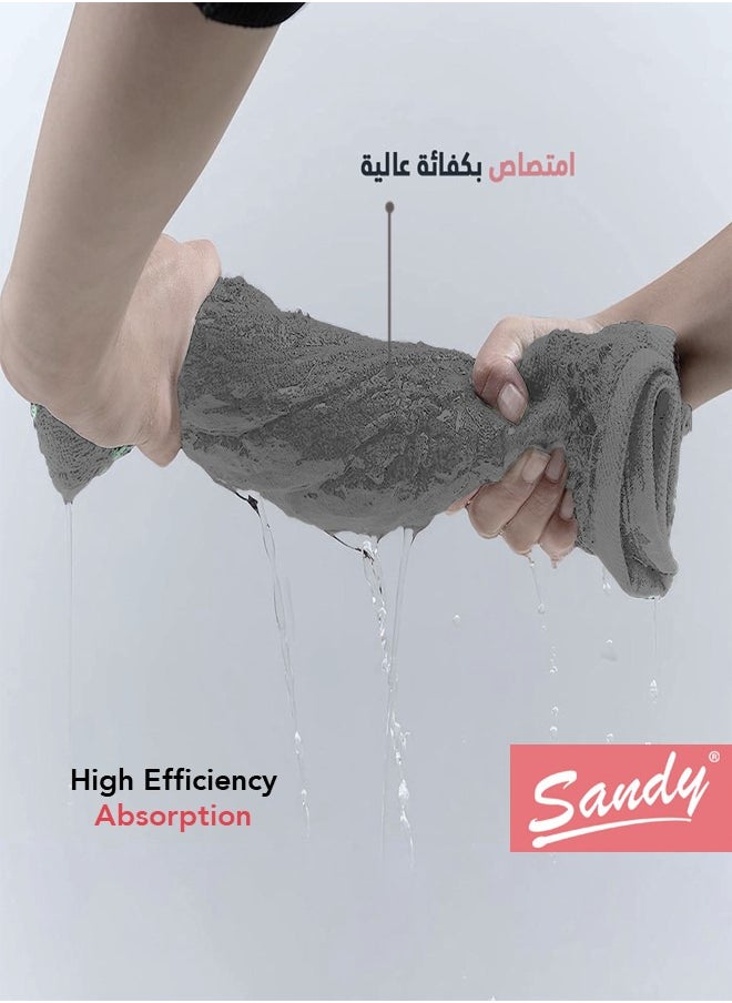 ساندي منشفة حمام ساندي عالية الجودة قطن 100% صنعت في مصر, ناعمة وسريعة الجفاف وعالية الامتصاص (70 × 140 سم) - رمادي  - Image 4