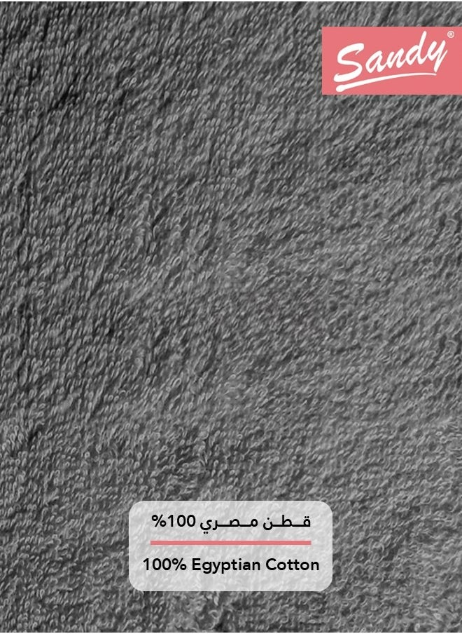 ساندي منشفة حمام ساندي عالية الجودة قطن 100% صنعت في مصر, ناعمة وسريعة الجفاف وعالية الامتصاص (70 × 140 سم) - رمادي  - Image 5