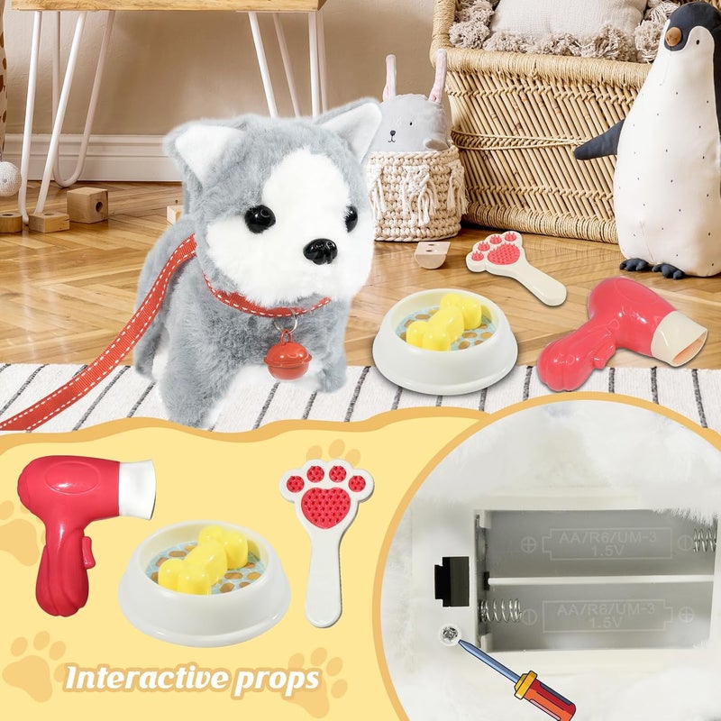 lonfypeng Plush Toys Walking Dog Toys That Can Walk, Bark and Wag Tail,Interactive Electronic Pet Toys Puppy with Leash,Easter Christmas Birthday Gift for Toddlers Kids - Image 3
