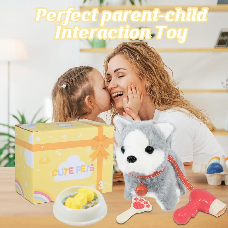 lonfypeng Plush Toys Walking Dog Toys That Can Walk, Bark and Wag Tail,Interactive Electronic Pet Toys Puppy with Leash,Easter Christmas Birthday Gift for Toddlers Kids - Image 5