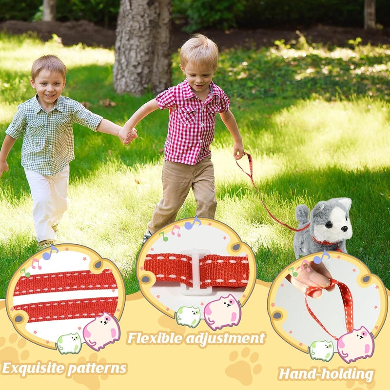 lonfypeng Plush Toys Walking Dog Toys That Can Walk, Bark and Wag Tail,Interactive Electronic Pet Toys Puppy with Leash,Easter Christmas Birthday Gift for Toddlers Kids - Image 4