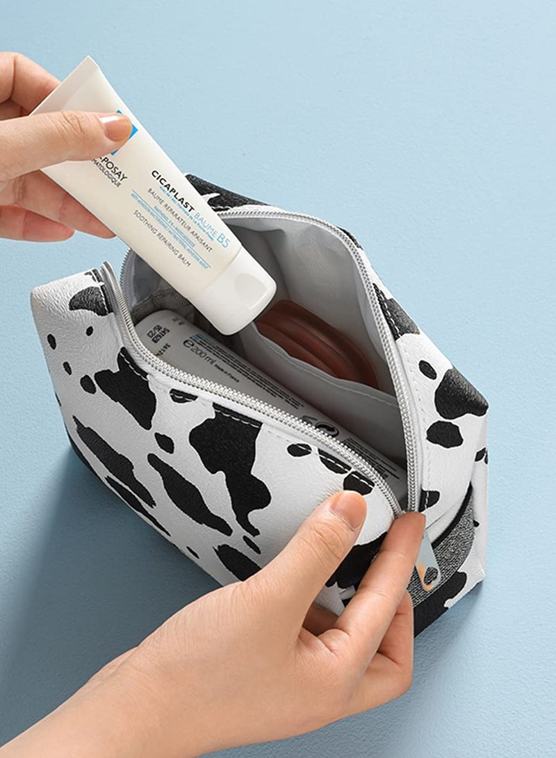 Cosmetic Bag Makeup Bag for Purse Pouch Travel Beauty Zipper Organizer Bag Gifts for Girl Women, PU Leather Washable Waterproof - Image 4