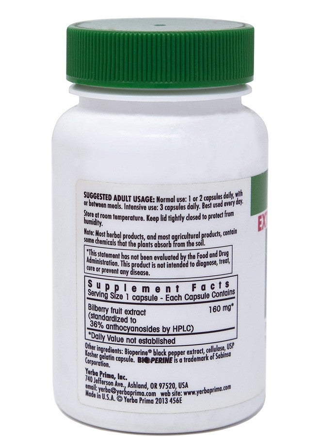 Yerba Prima Bilberry Extra Strength, 50 Caps - Maximum Absorption, Convenient One Pill A Day, USA Made, Promotes Eye Health, Over 30 Years of Research, A Brand You Can Trust - Image 3