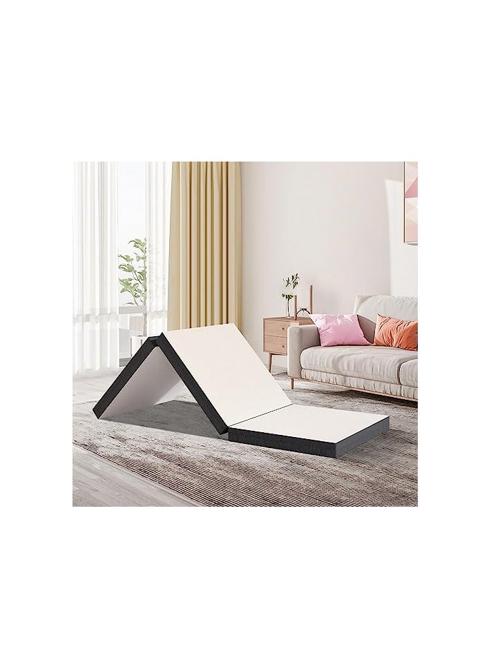 COMFY WHITE FOLDING PREMIUM COLLECTION KNITTED COTTON 180 X 90 X 10CM PORTABLE MATTRESS - Image 2