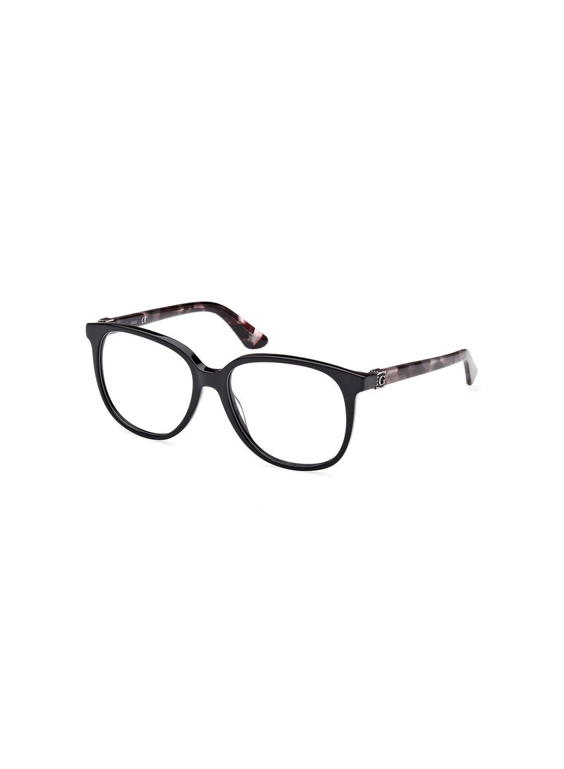 GUESS Women's Round Shape Eyeglass Frames - GU293600156 - Lens Size: 56 Mm - Shiny Black - Image 1
