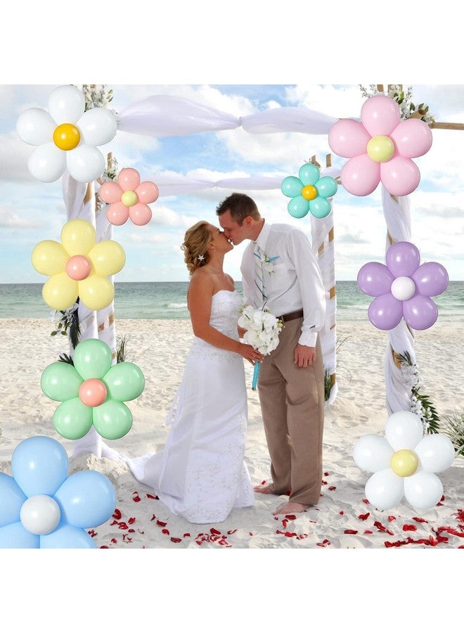 TOYXE Rubber Daisy Flower Balloons Diy Kit Party Decorations For Birthday Baby Shower Wedding Anniversary Groovy Fairy Retro Hippie Theme Decor Set Of 104 Pcs,Multicolor - Image 3