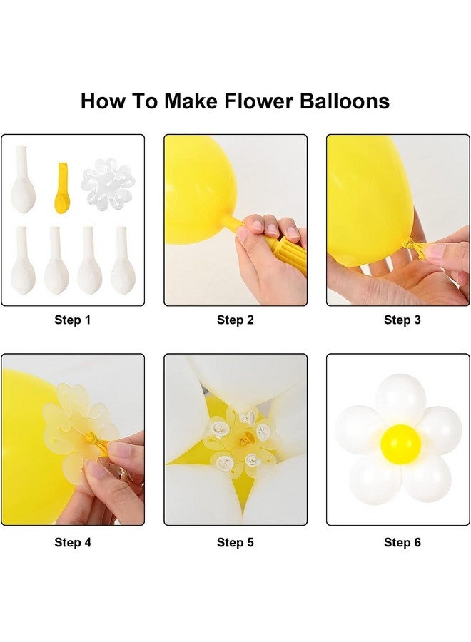 TOYXE Rubber Daisy Flower Balloons Diy Kit Party Decorations For Birthday Baby Shower Wedding Anniversary Groovy Fairy Retro Hippie Theme Decor Set Of 104 Pcs,Multicolor - Image 5