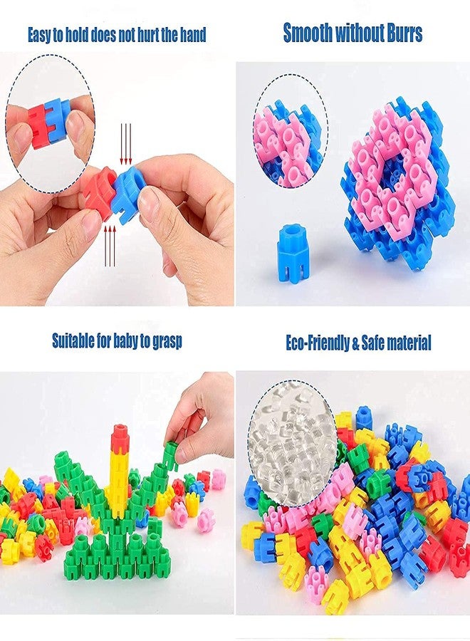 PULSBERY Building Blocks Toy for Kids - 100Pcs Plastic Non-Toxic Hexa Blocks Set for Counting, Sorting, STEM, Essential Skills, Motoric, Connecting Math Educational Toy - Image 4