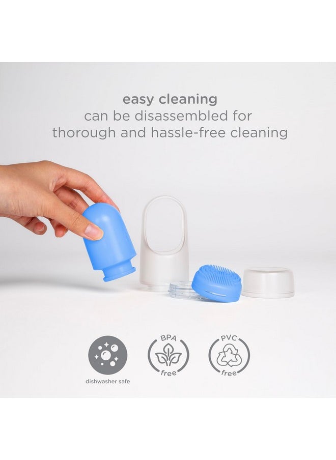 ubbi - Ubbi Sunsqueeze Sunscreen Applicator, Refillable Roll On, Soft Silicone Bristles for Babies and Toddlers, Easy to Clean, Dishwasher Safe, TSA-Approved, Holds 3.38 Fluid Ounces, 2 Pack, Blue & Yellow - Image 1
