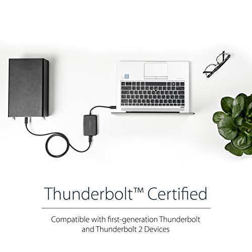 StarTech.com Thunderbolt 3 to Thunderbolt 2 Adapter (Non-Reversible) - TB3 Laptop to TB2 (20Gbps) or TB1 (10Gbps) Devices / Displays - Black - Windows/Mac (TBT3TBTADAP) - Image 5