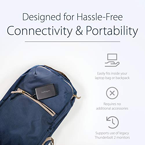 StarTech.com Thunderbolt 3 to Thunderbolt 2 Adapter (Non-Reversible) - TB3 Laptop to TB2 (20Gbps) or TB1 (10Gbps) Devices / Displays - Black - Windows/Mac (TBT3TBTADAP) - Image 4