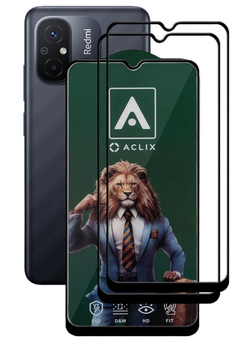 ACLIX 2 Pieces Antistatic ESD Dustproof Premium Quality High Definition Tempered Glass Screen Protector Designed For Xiaomi Redmi 12C - Image 1