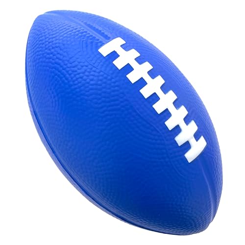 LMC Products Foam Football - 7.25" Easy Grip Small Football for Kids - Kids Ball Youth Size - Quality Soft Foam Toddler Balls (Blue) - Image 1
