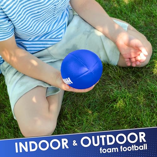 LMC Products Foam Football - 7.25" Easy Grip Small Football for Kids - Kids Ball Youth Size - Quality Soft Foam Toddler Balls (Blue) - Image 4