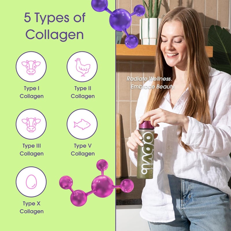 Obvi Collagen Greens  Organic Greens Superfood Powder with Collagen Peptides  Probiotics for Gut Health Skin Hair Nails  GlutenFree Zero Sugar  Strawberry Lychee Flavor 25 Servings - Image 5