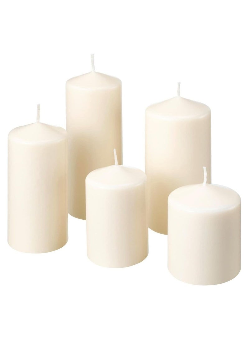 Set of 5 Unscented Block Candle White - Image 1