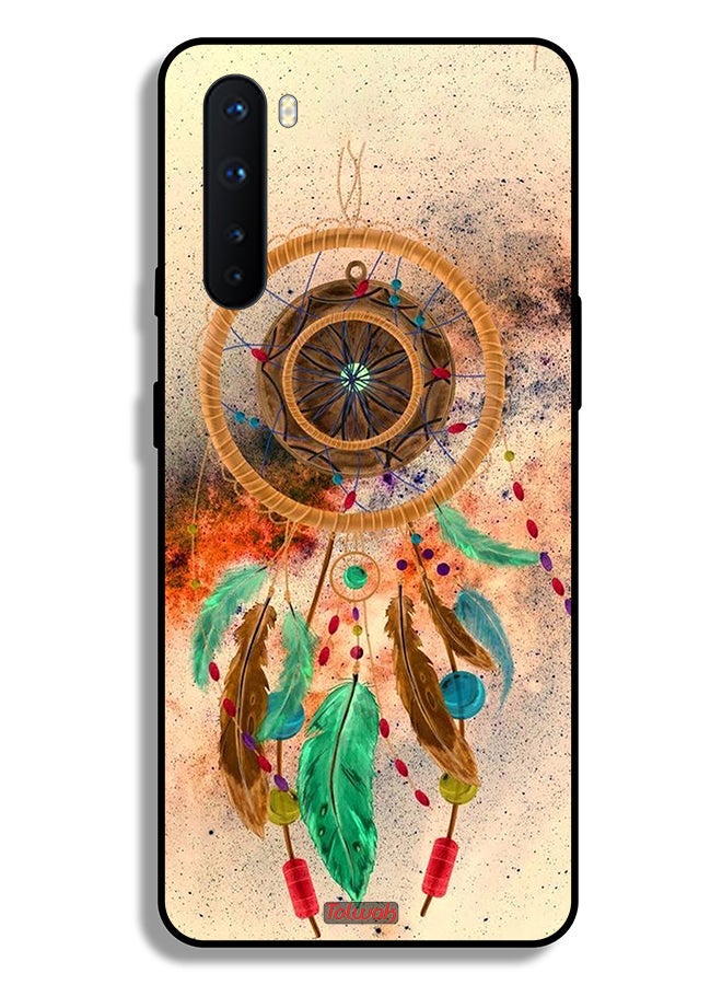 Tolwak OnePlus Nord Protective Case Cover Mandala Hanging Feathers - Image 2