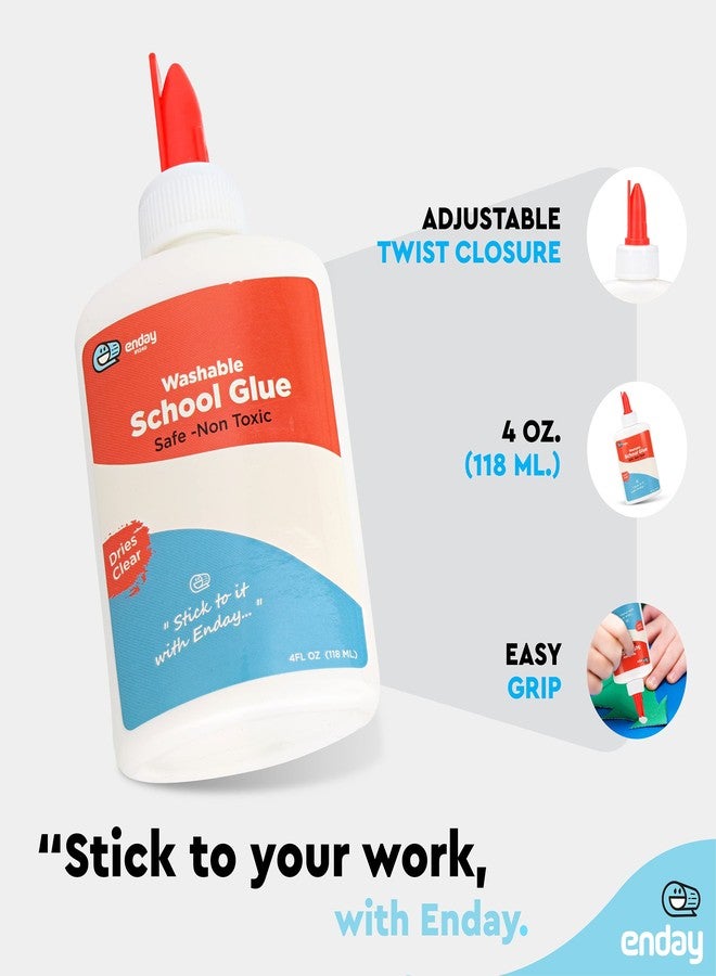 Enday Liquid Glue (12 Pack) - 4 oz Washable School Glue, Bulk, Non-Toxic for Kids, for Slime, Arts and Crafts - by Enday - Image 4