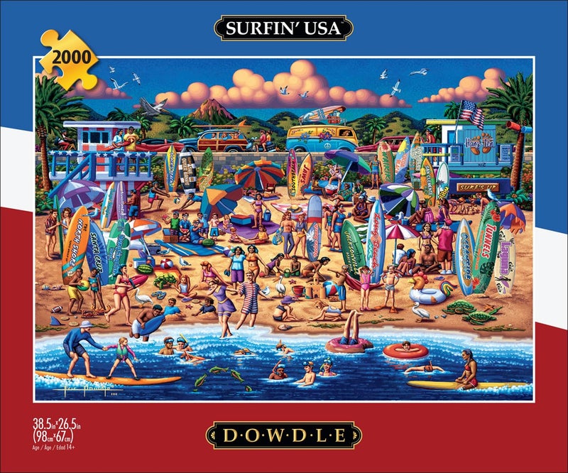 Buffalo Games - Dowdle - Dowdle: Surfin' USA - 2000 Piece Jigsaw Puzzle for Adults Challenging Puzzle Perfect for Game Nights - Finished Size is 38.50 x 26.50 - Image 2