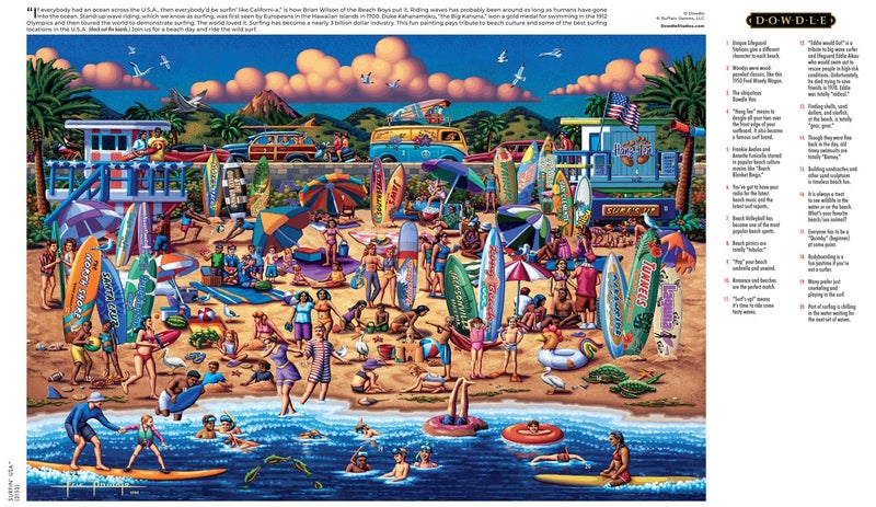 Buffalo Games - Dowdle - Dowdle: Surfin' USA - 2000 Piece Jigsaw Puzzle for Adults Challenging Puzzle Perfect for Game Nights - Finished Size is 38.50 x 26.50 - Image 5