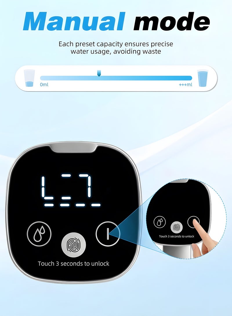 مساحة باردة مضخة توزيع مياه كهربائية قابلة لإعادة الشحن عبر منفذ USB بسعة 1200 مللي أمبير مع شاشة عرض رقمية، 4 أوضاع توزيع، حامل مكتبي، صنبور قابل للطي، مضخة إبريق مياه آمنة غذائياً للاستخدام المنزلي والمكتبي والتخييم (أسود) - Image 5