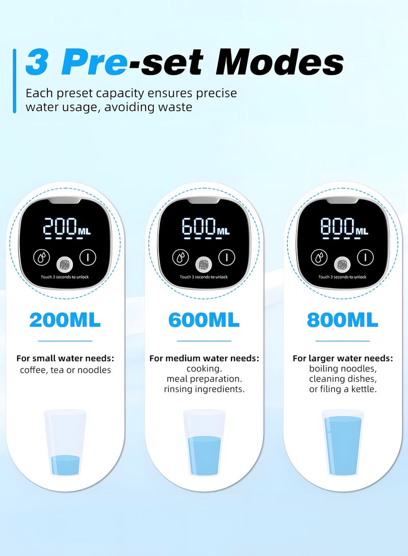 مساحة باردة مضخة توزيع مياه كهربائية قابلة لإعادة الشحن عبر منفذ USB بسعة 1200 مللي أمبير مع شاشة عرض رقمية، 4 أوضاع توزيع، حامل مكتبي، صنبور قابل للطي، مضخة إبريق مياه آمنة غذائياً للاستخدام المنزلي والمكتبي والتخييم (أسود) - Image 3