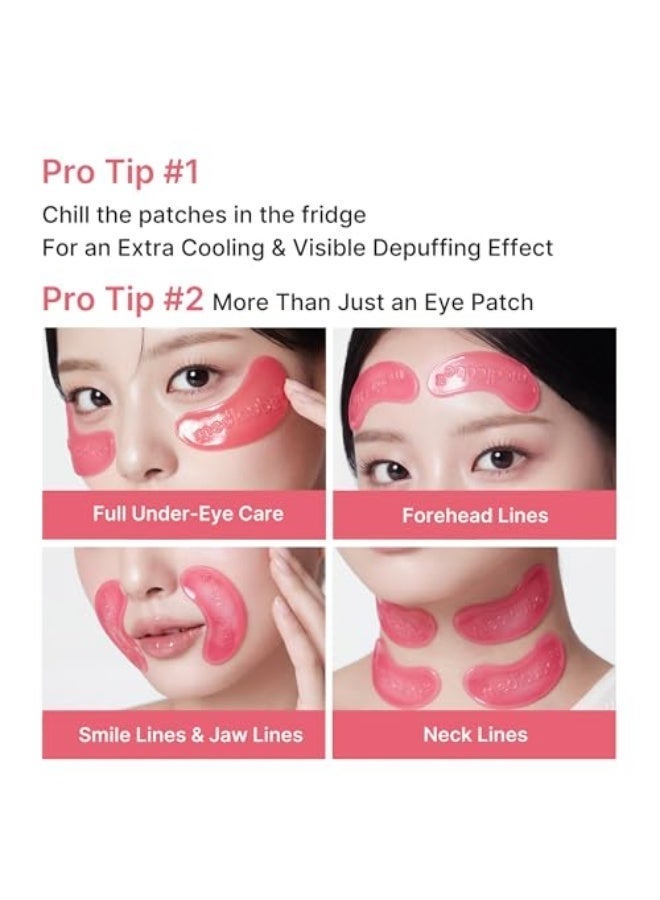 Jelly Eye Mask PDRN Pink Collagen | Hydrogel Eye Patches with PDRN, Collagen, NAD | Refreshing for Puffy, Tired Eyes | Firming for Look of Wrinkles, Fine Lines | Korean Skincare (6 Pairs) - Image 4
