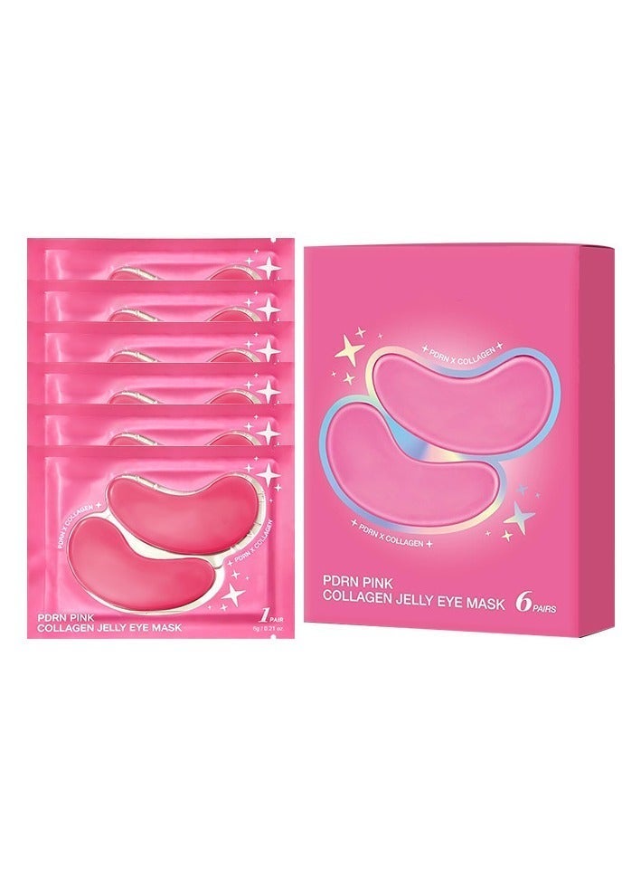 Jelly Eye Mask PDRN Pink Collagen | Hydrogel Eye Patches with PDRN, Collagen, NAD | Refreshing for Puffy, Tired Eyes | Firming for Look of Wrinkles, Fine Lines | Korean Skincare (6 Pairs) - Image 1