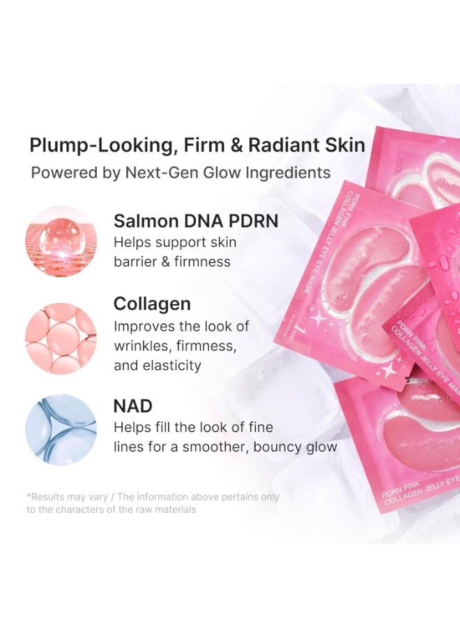 Jelly Eye Mask PDRN Pink Collagen | Hydrogel Eye Patches with PDRN, Collagen, NAD | Refreshing for Puffy, Tired Eyes | Firming for Look of Wrinkles, Fine Lines | Korean Skincare (6 Pairs) - Image 2