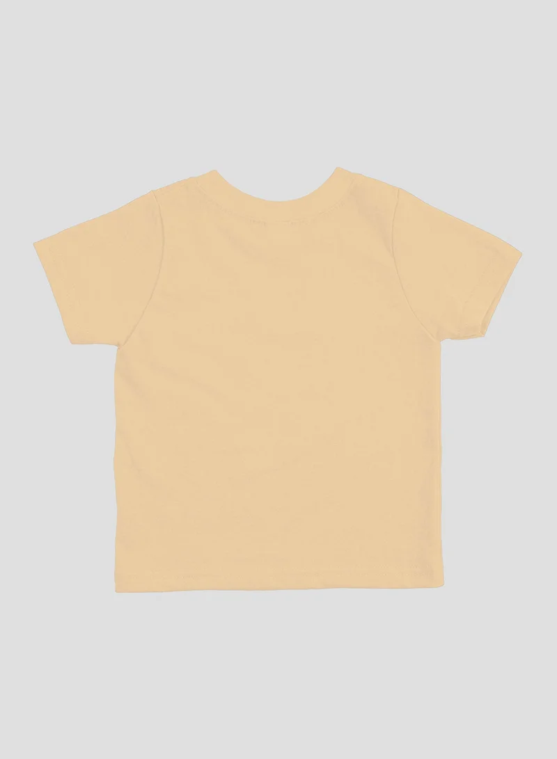 Luay Single Unisex Bamboo based Ultra- Soft fabric Half Sleeve T-Shirt with Charming Camel Palm Tree Print- Bleached Apricot for Men | Best Price UAE