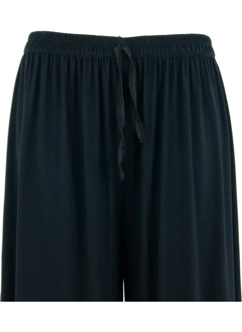 Oppland Women's Elastic Waist Oversized Wide Leg Comfortable Full Mold Lycra Round Viscose Combed Combed Fabric Trousers