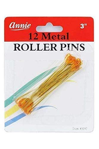 Annie Metal Roller Pins 3 Inch 12 Count Amber Steel Hair Roller Pins for Wire Mesh Rollers Foam Curlers Secure Hold for Overnight Sets Salon Home Styling - Image 5