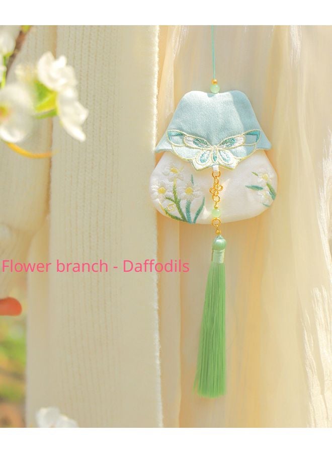 Red Hanfu Sachet Pendant Butterfly Design Tassel Traditional Chinese Home Fragrance - Image 3