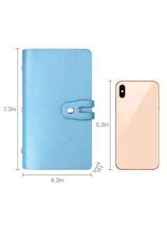 Excefore Credit Card Holder, Business Card Organizer Credit Cards Protector with 96 Card Slots RFID Blocking Business Cards Holder for Managing Your Different Cards to Prevent Loss or Damage (Azure)  - Image 3