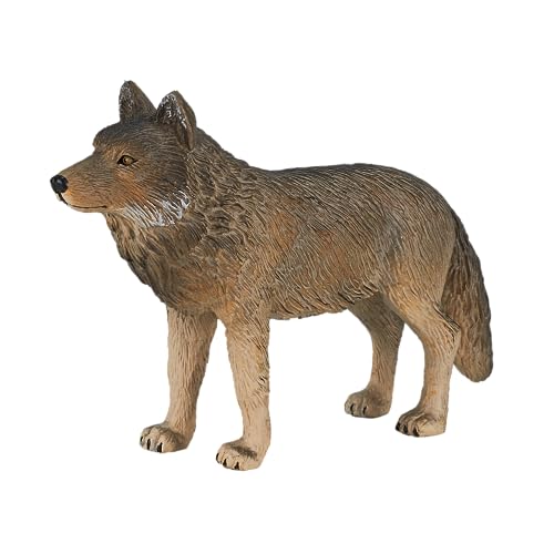 MOJO Timber Wolf Standing Realistic International Wildlife Hand Painted Toy Figurine - Image 1