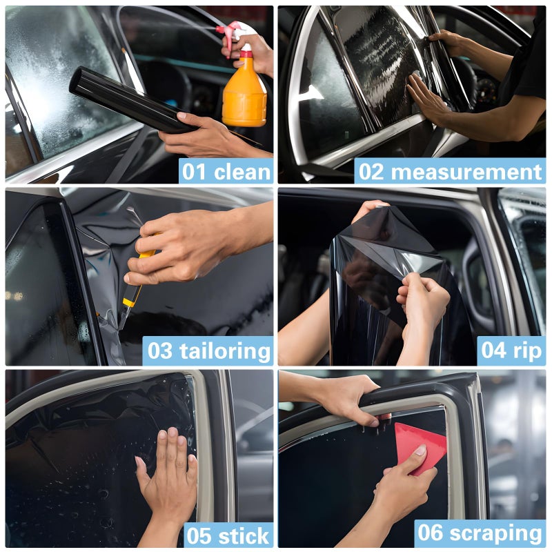 TOYOCO Car Window Tint Window Privacy Film, Car Shade Front Windshield, Heat & UV Block and Scratch Resistant, Blackout Window Film Auto Car Windshield Sun Shade Roll - Image 5