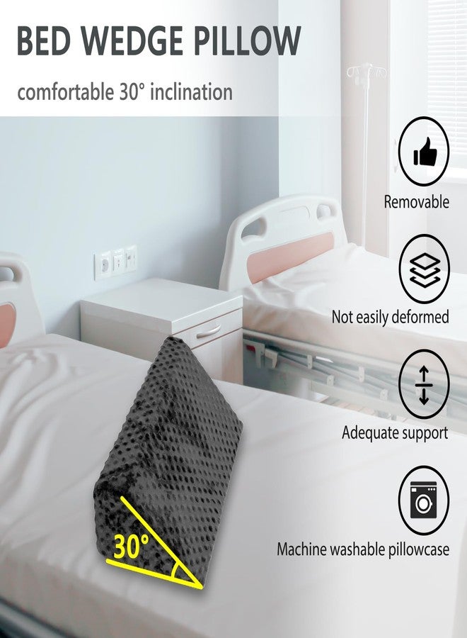 Jacobable Wedge Pillow for Side Sleeping, Body Positioning Foam Wedge Pillow, Side Wedge Pillow for Sleeping Non-Slip Back Positioning Pillow for Bed Sore Wedge (Black) - Image 2